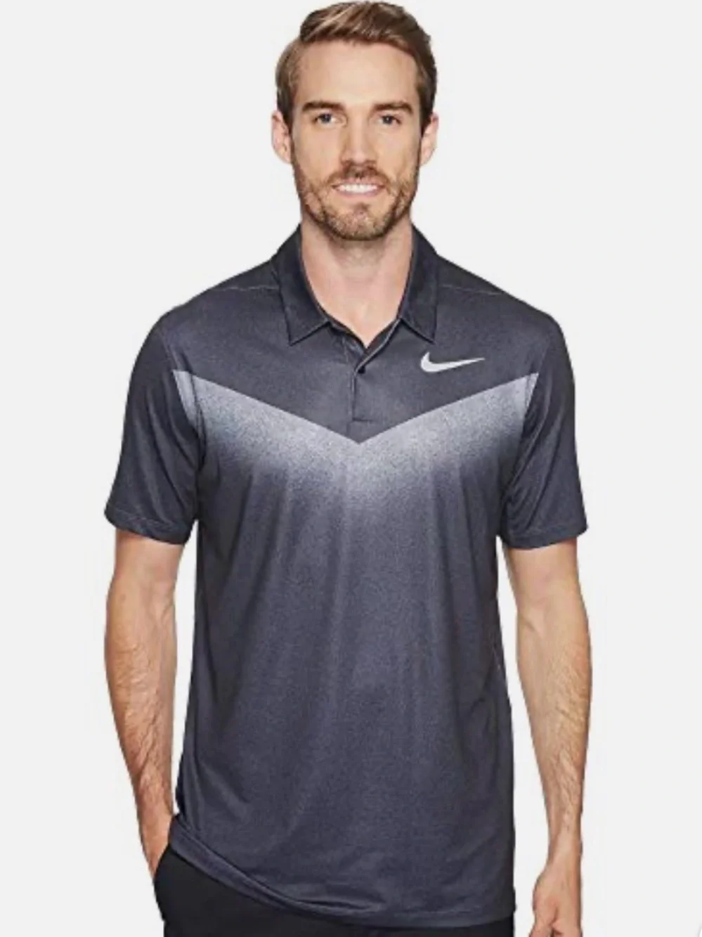 Nike Golf Men's Gray Gradient Dri-FIT Polo